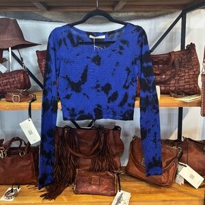 Parker Blue Cropped Cashmere Sweater